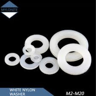 50pcs White Washers Nylon Flat Washer M10x20mmx2mm
