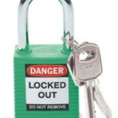 Brady Customised Key Alike Master Key Aluminium Padlock, Green c w engraving