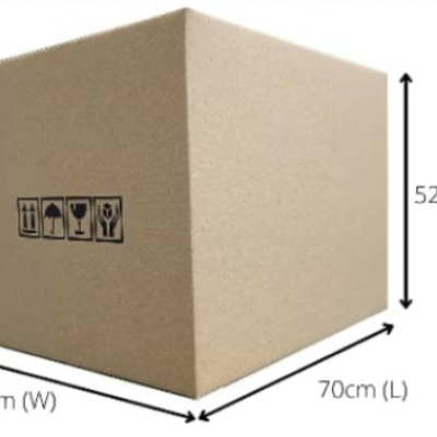 Heavy Duty Double Wall Box, 70cm(L) x 50cm(W) x 52.2cm(H), 5pcs per pack