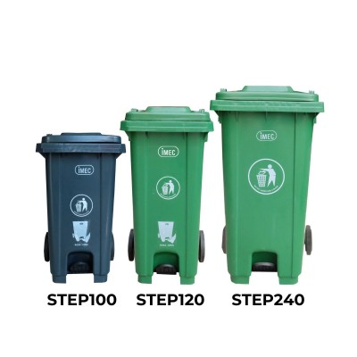 Heavy Duty Step-on bin, Grey, 100L