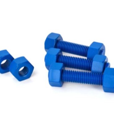 B7 STUD 1 2" X 110MM C W 2PCS 2H NUT FCC BLUE