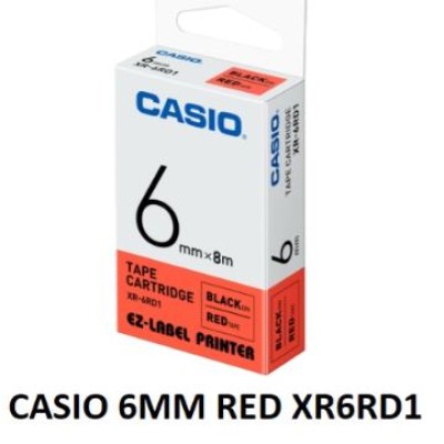 CASIO EZ-LABEL TAPE 6MM RED
