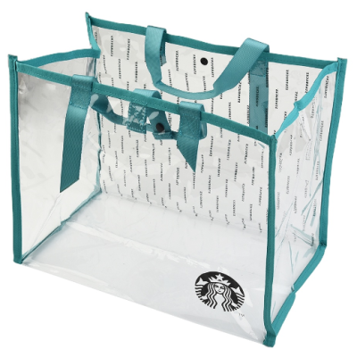 *PVC Transparent Waterproof Tote Bag Starbucks Lunch Bag