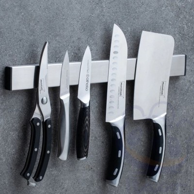 ITACO Premium Stainless Steel Magnetic Knife Holder Magnet Knife Rack No Wall Drill Kitchen Hardware Storage Rak Pisau 40 CM