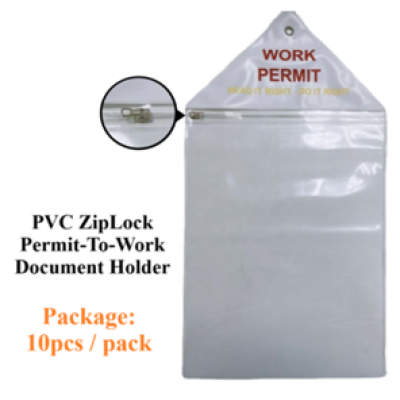 PVC Ziplock Permit-To-Work Document Holder