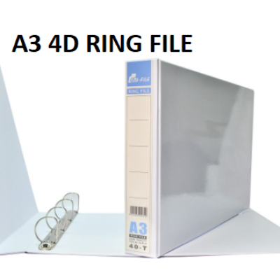 PVC A3 4D RING FILE 40MM