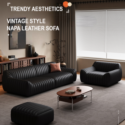 The Vintage Style Napa Leather Sofa