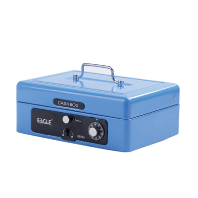EAGLE 668M MEDIUM Petty Cash Box (KEY & NUMBER LOCK) BLUE   RED Random Color