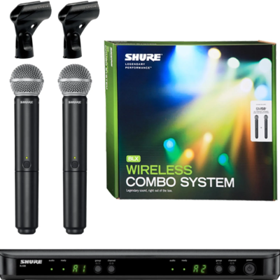 Shure BLX288 SM58 Wireless Dual Vocal System with two SM58