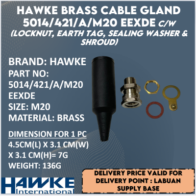 HAWKE BRASS CABLE GLAND 501.421.A.M20 EEXDE