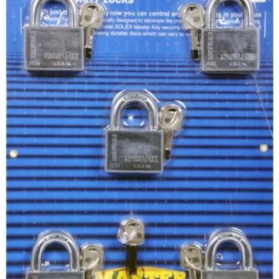 SOLEX CHROME MASTER KEY PADLOCK 5PC   SET