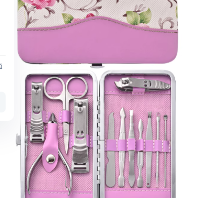 Stainless steel nail clipper set, household nail clippers, pedicure knife, manicure set, cuticle remover, ingrown nail tool gift box