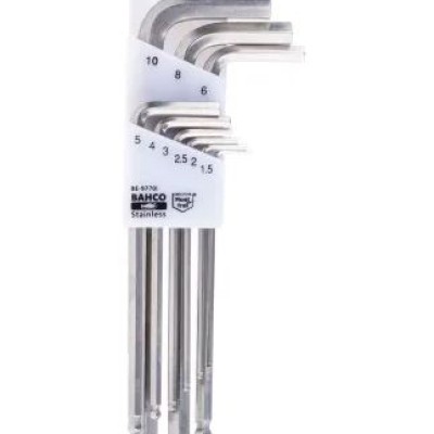 *Bahco 9 piece L Shape Metric Hex Key Set, 1.5 ? 10mm