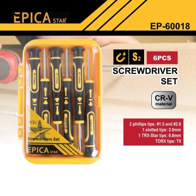 *EPICA STAR 6PCS SCREWDRIVER SET PRECISION SCREW DRIVER KIT EP 60018