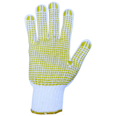Safetywear PVCDG PVC Dotted PolyCotton Knitted Glove, Yellow, 1 dozen per pack