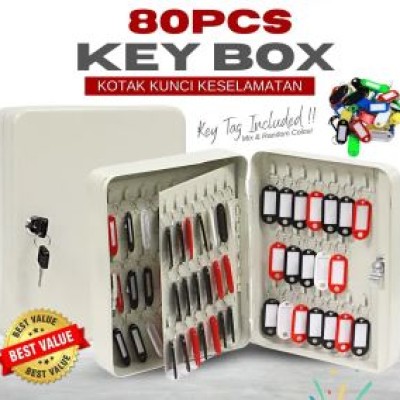 80 Key Slot Metal Key Box Lockable Security Metal Key Cabinet