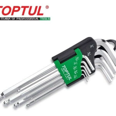 TOPTUL 9pcs Long Type Ball Point Hex Key Wrench Set GBAL0901