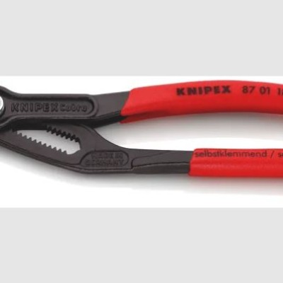Knipex Cobra Water Pump Pliers, 180 mm Overall, Flat, Straight Tip, 36mm Jaw