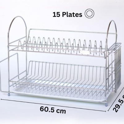 2 Tiers Dish Rack c w Cutlery holder (S Steel)