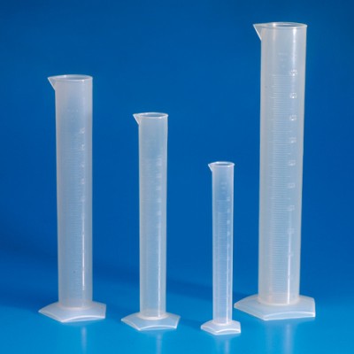 Plastic Measuring Cylinder, 25 mL, Hexagonal Base, Polypropylene (MOQ 10pcs pack)