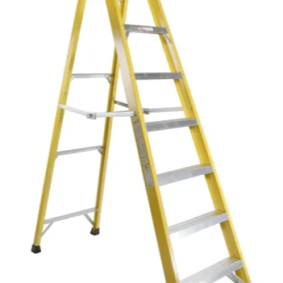 RS PRO Fibreglass 8 steps Step Ladder, 2.1m platform height