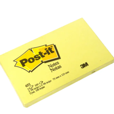*3M Post-it Yellow Sticky Notes 655 - 3'' x 5'' (73MM x 123MM)