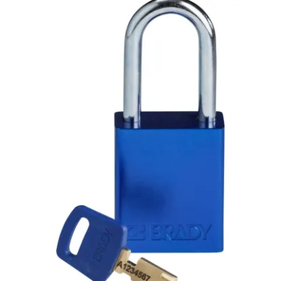 Brady LOTO-99, 150287 Weatherproof Aluminium Padlock,Blue,6.35mm (Dia), 38.10mm (L)
