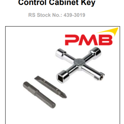 RS PRO DIECAST ZINC 5-WAY CONTROL CABINET KEY RS STOCK NO.:439-3019