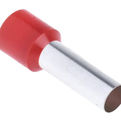 RS PRO Insulated Crimp Bootlace Ferrule, 25mm Pin Length, 8.3mm Pin Diameter, 35mm Wire Size, Red