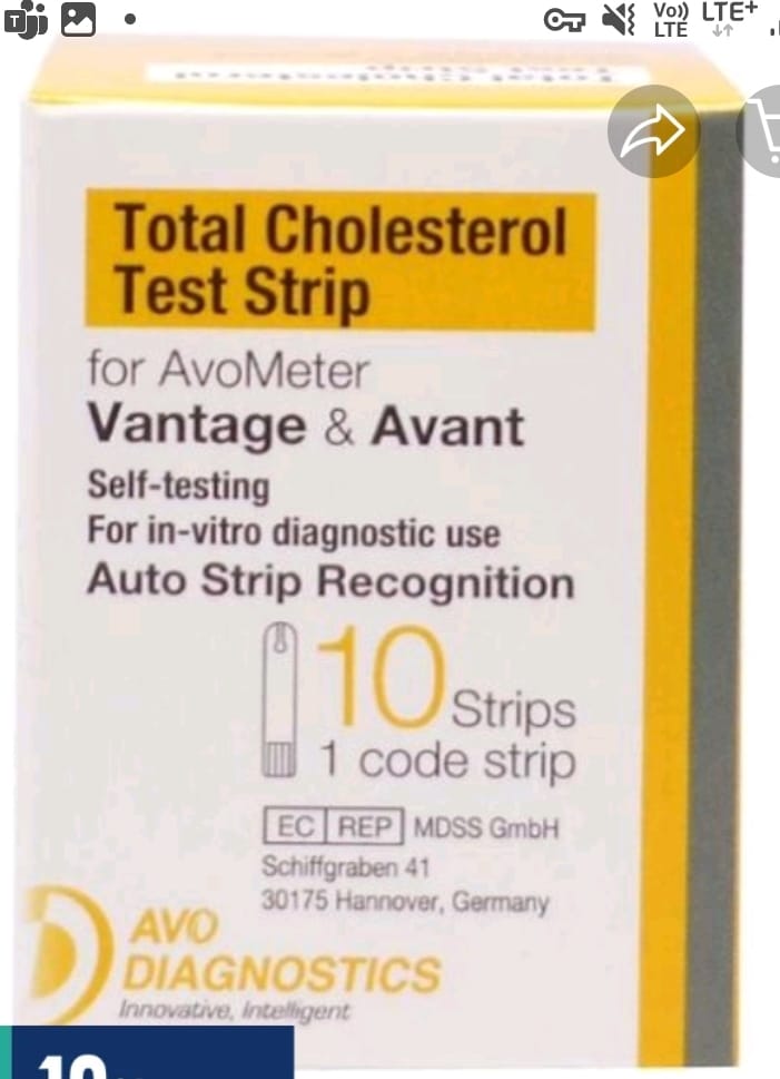 Avometer Vantage & Avent Cholesterol Strips - Per Tubes of 10s