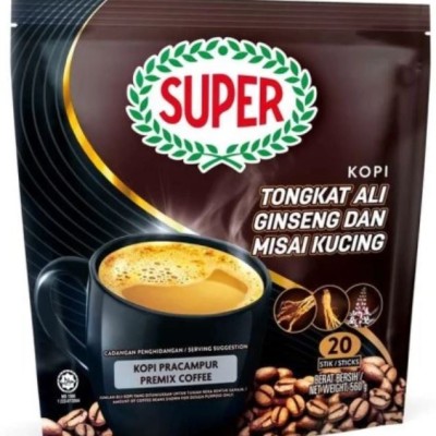 KOPI TONGKAT ALI GINSENG & MISAI KUCING by SUPER (20stiks)