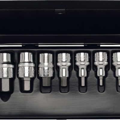 ELORA Socket Set 1 2", inside-hexagon, 9-pcs. 3 16"-3 4" AF, ELORA-770-INA