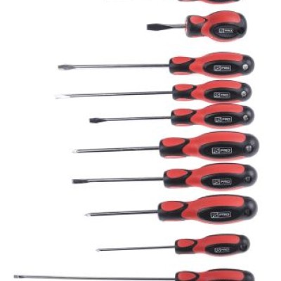 RS PRO Pozidriv, Slotted Standard Screwdriver Set, 10-Piece
