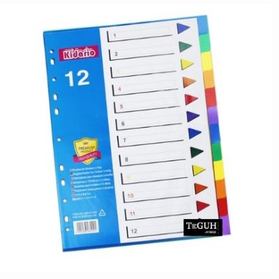 Plastic Index Divider (for filling) 12 colours