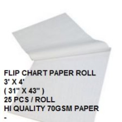 FLIP CHART PAER ROLL 3' X 4, 25S ROLL