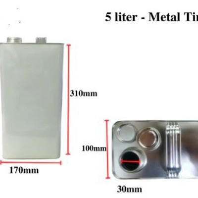 (5L) METAL TIN EMPTY OIL CAN JERRRY CAN - 3 PCS