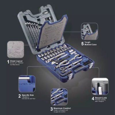 BLUE-POINT BLPGSSCM78 1 4" & 1 2" Drive Socket & Tool Set