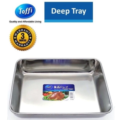 TOFFI Extra Deep & Thick Tray Stainless Steel (40cmx30cm)