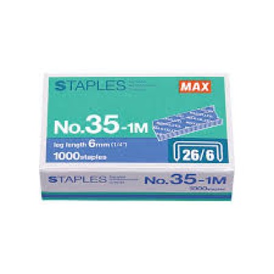 MAX NO. 35-1M (26 6) STAPLES BULLET (1000 PCS)