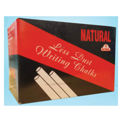 NATURAL 100 STICKS CHALK LESS DUST  WRITTING CHALKS WHITE