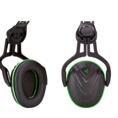 MSA 10190356 Safety V-Gard Ear Defender with Helmet Attachment, 28dB, Black, Green