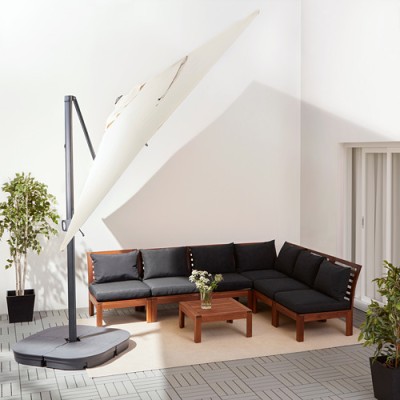 *IKEA SEGLAR   SVART Parasol with base 330x240 cm