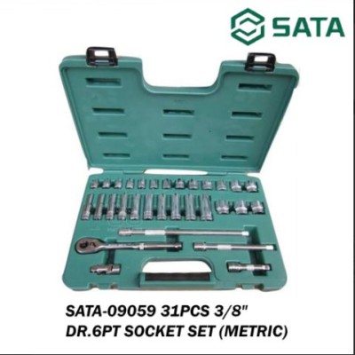 SATA 09059A 31PCS 3 8" Dr. 6PT Socket Set