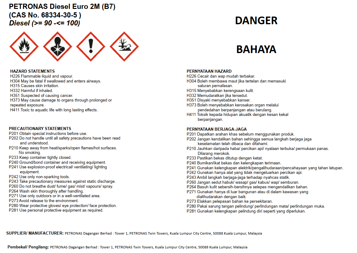 Reflective Signage (PETRONAS Diesel)