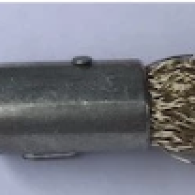 Wire End Brush Steel Brass Coated 6mm shank 16mm