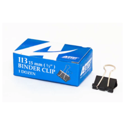Astar Binder Clip 15mm (1 dozen per box)