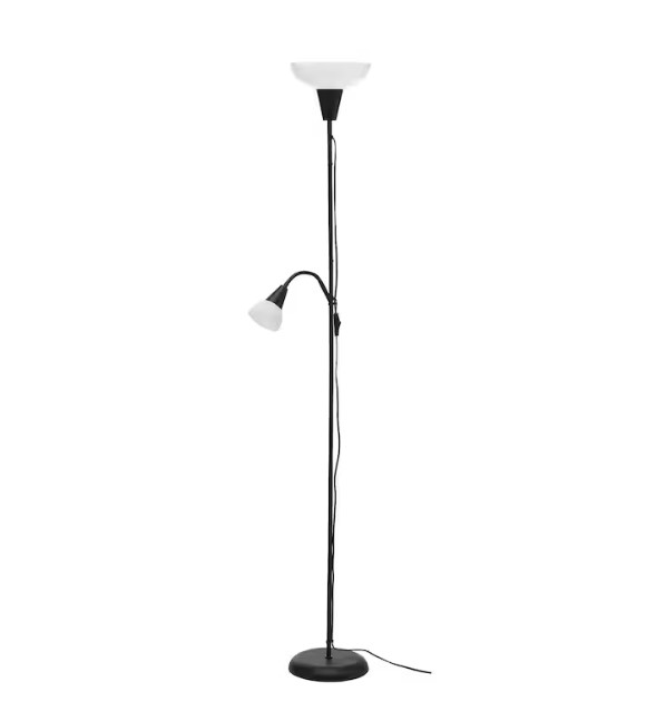 TÅGARP Floor uplighter      /      reading lamp, black      /      white