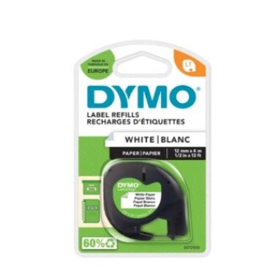 Dymo Letra Tag: Tape 12mm White Paper