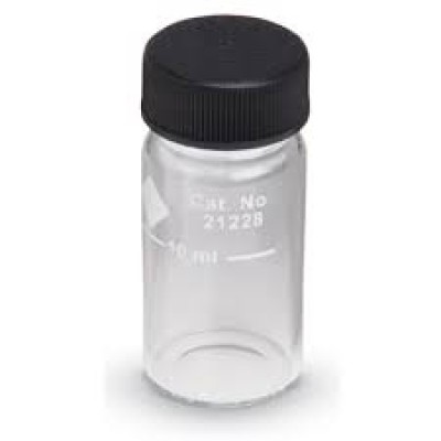 1" Round Glass, 10mL, Cell with Cap