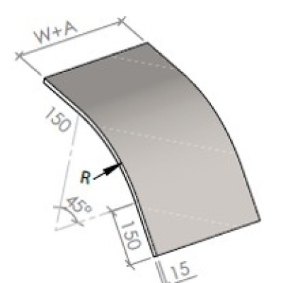 CABLE LADDER 45 OUTSIDE RISER COVER, 300MM WIDE 450MM RADIUS